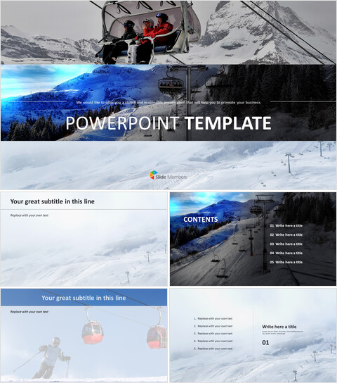 Modello di presentazione gratuito - Sport invernali per il tempo libero_6 slides