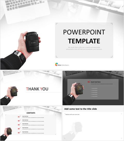 Free Presentation Templates - Camera Lens_6 slides