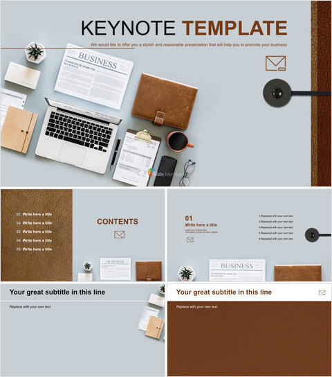 免费专业主题演示模板 - 整洁的办公桌_6 slides