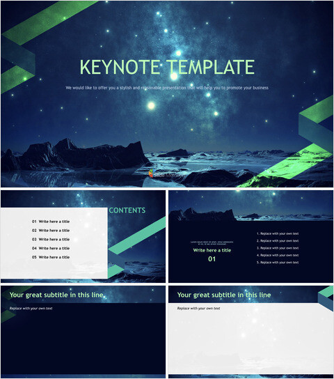 Keynote en ligne Gratuit - Un ciel étoilé_6 slides