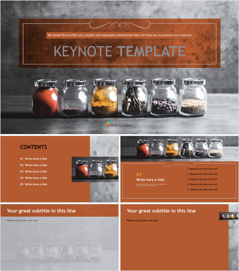 Keynote en ligne Gratuit - Diverses épices_6 slides