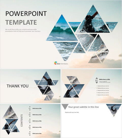 Fare surf - Modelli di diapositive Google professionali gratuiti_6 slides