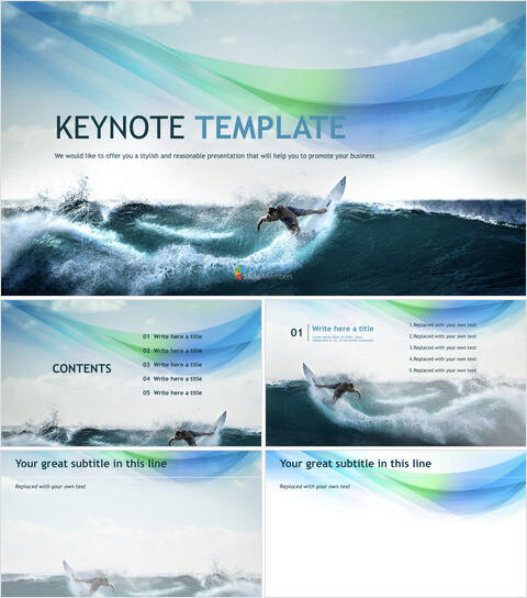 Fare surf - Keynote Immagini Download gratuito_6 slides