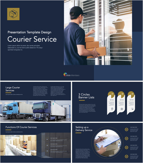 Courier Service Simple Keynote Template_41 slides