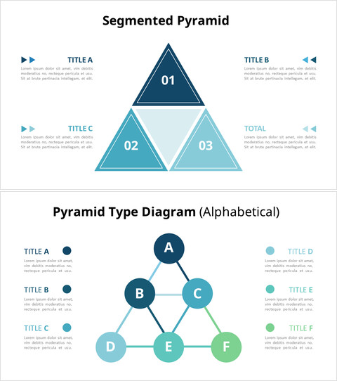 Diagrama de gráfico piramidal segmentado_6 slides