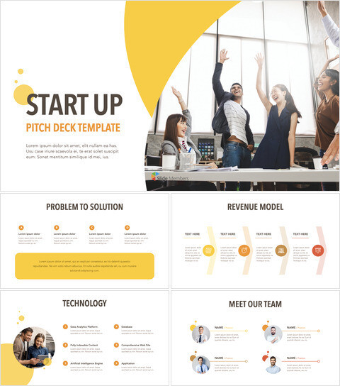 Startup Pitch Deck Circle Design Template Keynote_14 slides