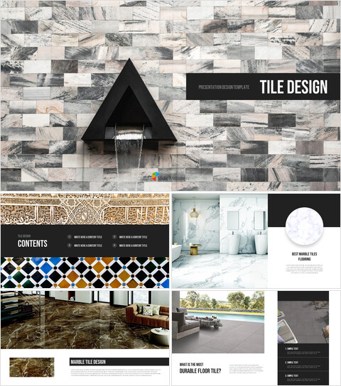 Tile Design PPT Background_40 slides