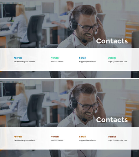 무료 Contact Us 파워포인트 템플릿 슬라이드 – 발표용 마무리 디자인_2 slides