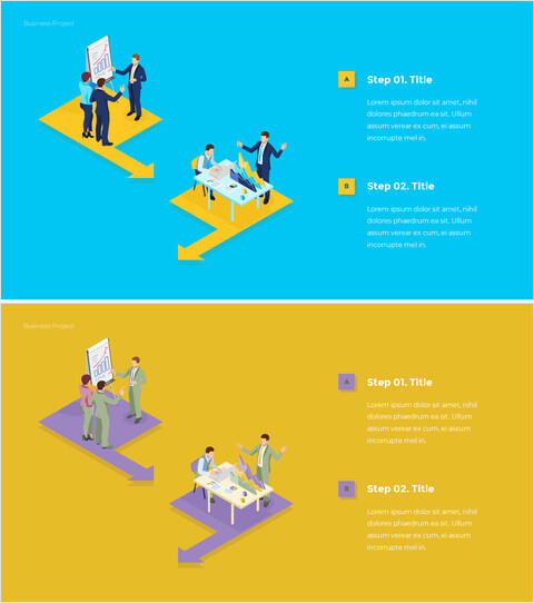 Plan de projet : diapositive PowerPoint gratuite – Rapport interne et planification_2 slides