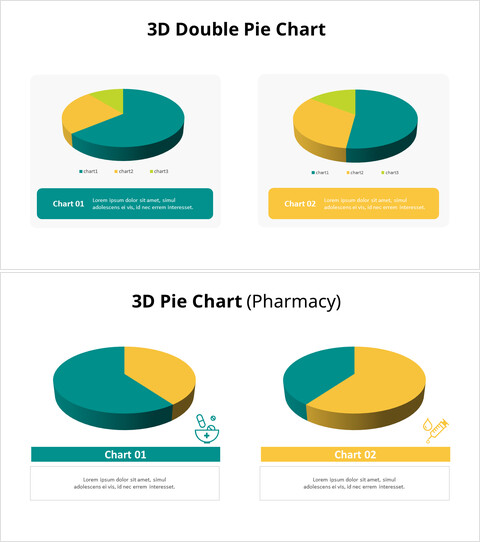 Graphique à secteurs de comparaison 3D_8 slides