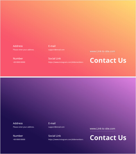 免费 PowerPoint 联系我们幻灯片模板，适用于市场营销演示咨询_2 slides