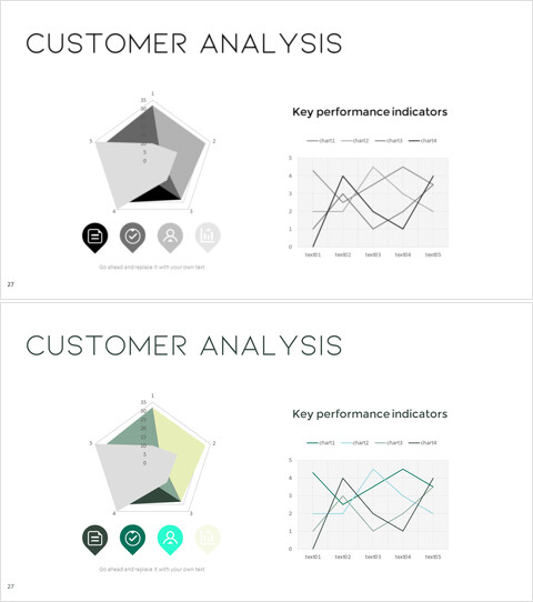 고객 분석을 정리한 무료 파워포인트 템플릿 – 타겟 전략 안내_2 slides