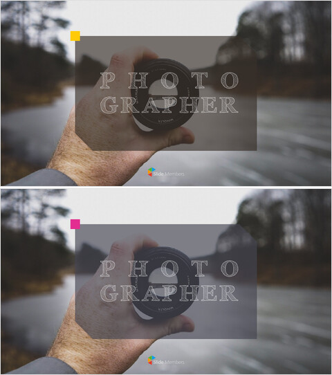 Presentazione PowerPoint gratuita di Photographer Studio: Portfolio e vetrina dei lavori creativi_2 slides