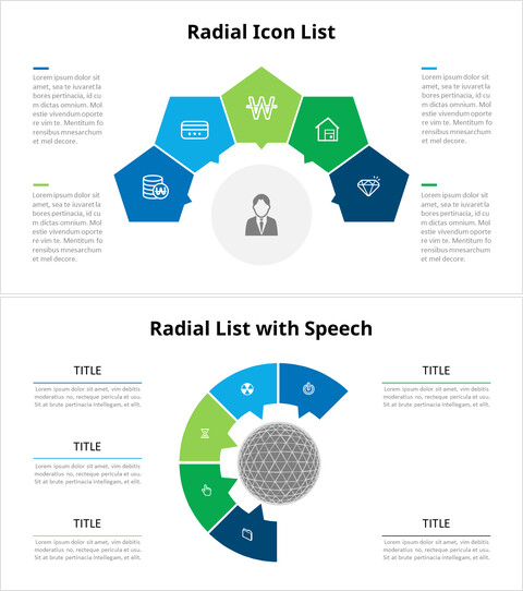 Diagramme d\'analyse en demi-cercle_16 slides