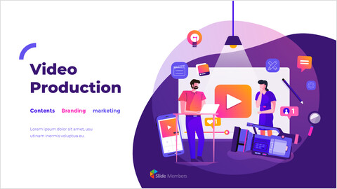 ビデオ制作テンプレートカバー スライド_2 slides