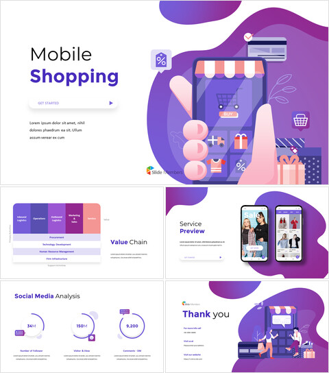 Mobile Shopping Service premium PowerPoint Templates_13 slides