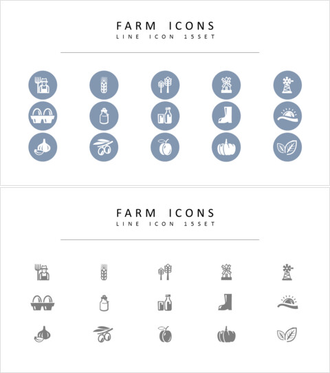 15 Set farm Icons Set_3 slides