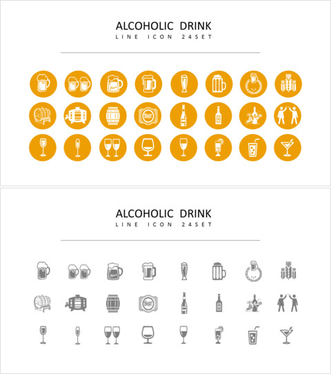 24 Boisson alcoolisée Ressources d\'icônes pour les concepteurs_3 slides