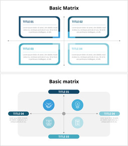 Diagramma infografico matrice di base_6 slides