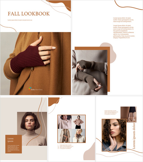 Lookbook autunno disegno astratto Modello Slides Google_32 slides