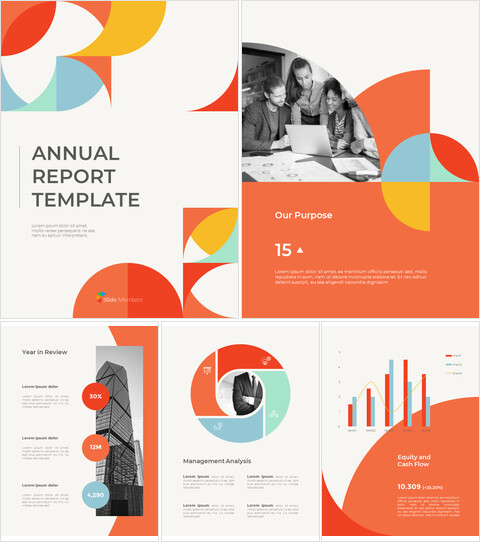 Abstract Annual Report Template google slides to PowerPoint_29 slides