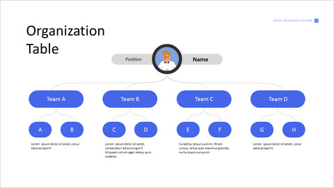 blue Organization Table Hierarchy Page Design_1 slides