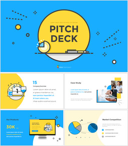 Modèle animé de Pitch Deck de mise en page de conception plate_13 slides