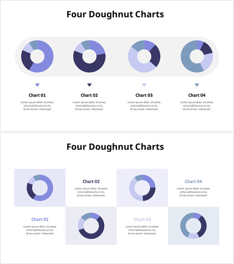 Vier Vergleich Donut Chart_8 slides