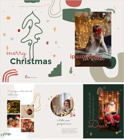 Christmas Illustration Vertical Design PowerPoint Template