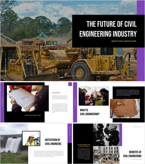 Il futuro dell\'industria dell\'ingegneria civile Modelli di design PPT_40 slides