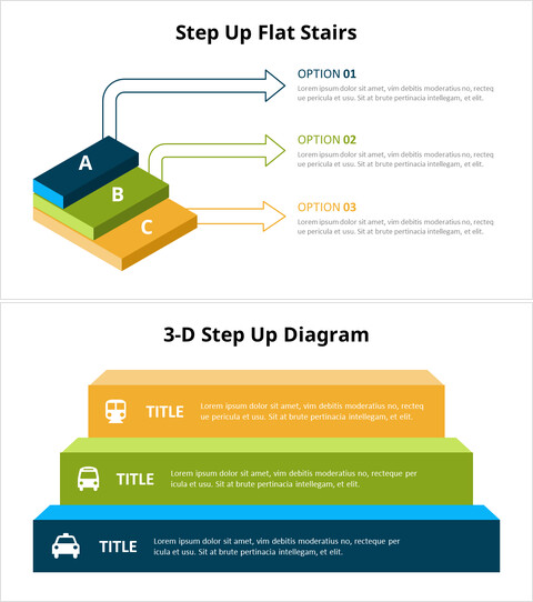 3d階段のインフォグラフィック図_4 slides