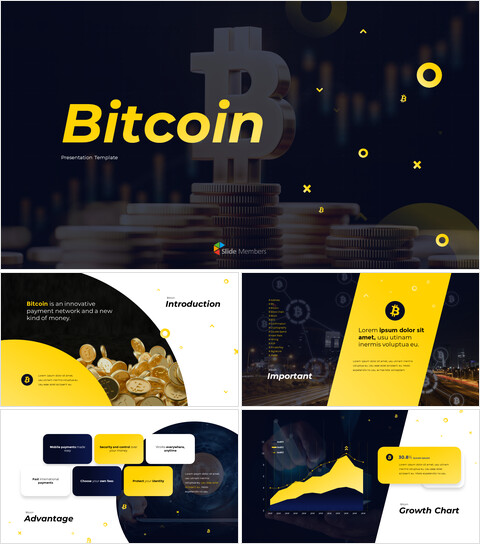 Bitcoin financial Theme PowerPoint Template Simple PowerPoint Template Design_13 slides