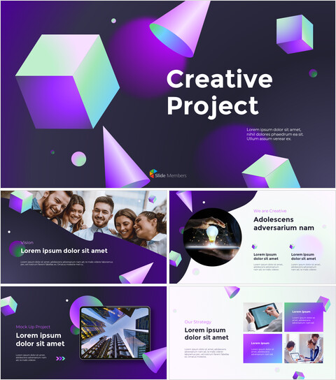 Creative project Abstract Design PowerPoint Backgrounds_13 slides