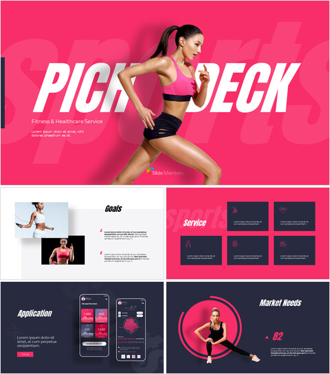 servizio di applicazione per fitness e sport Business Plack Deck_14 slides