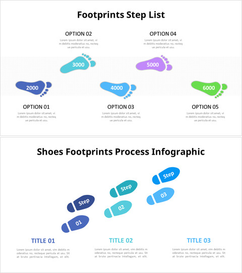 Diagrama de infografías de huella_4 slides