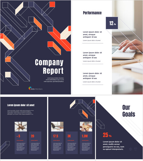 Geometric Pattern Company Report Creative Google Slides_26 slides