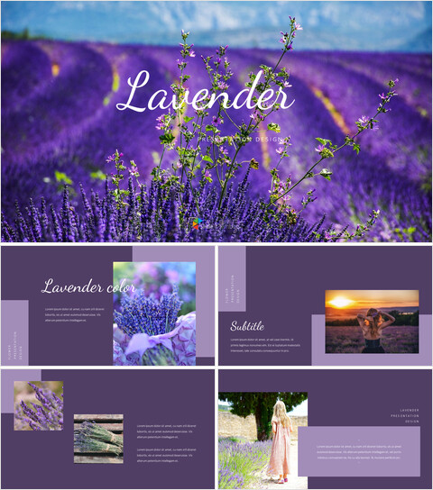 Lavendel Google Slides-Vorlagen_34 slides