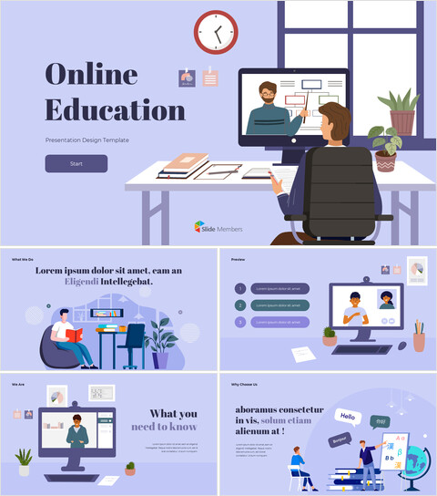 Formazione in linea Modello Slides google_50 slides