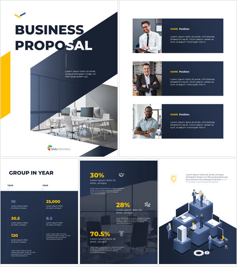 Vertical design template Business Proposal Google Slides to PowerPoint_27 slides