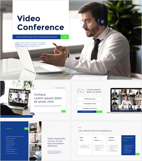 Video Conference Service PPT Templates Design_13 slides