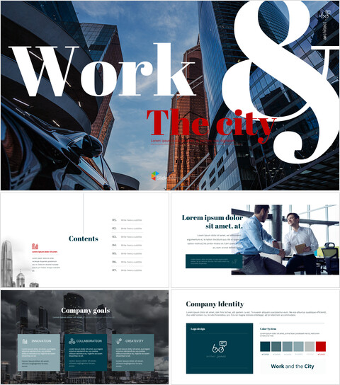 Le travail et la ville Modèles Google simples_50 slides