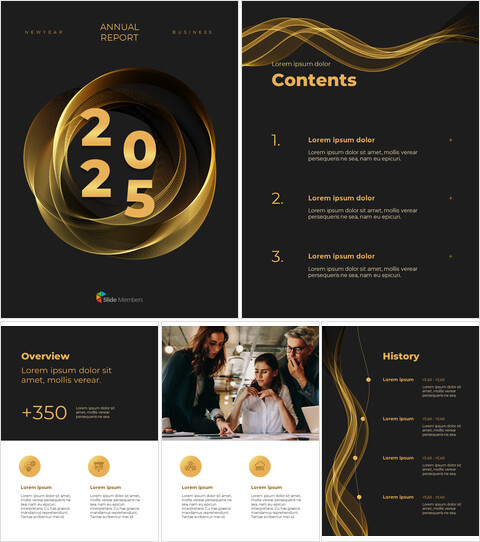 Rapport annuel 2025 nouvelles affaires conception de diapositives de présentation_25 slides