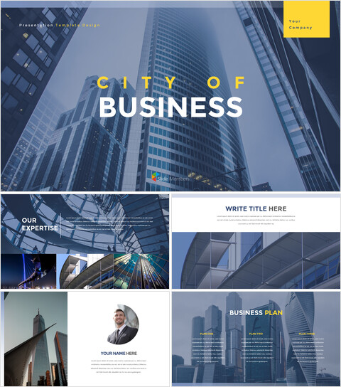 City of Business template design_35 slides