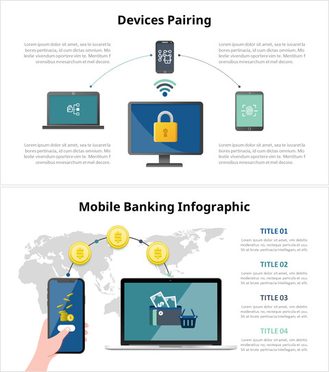 Schéma d\'infographie de couplage des appareils_4 slides