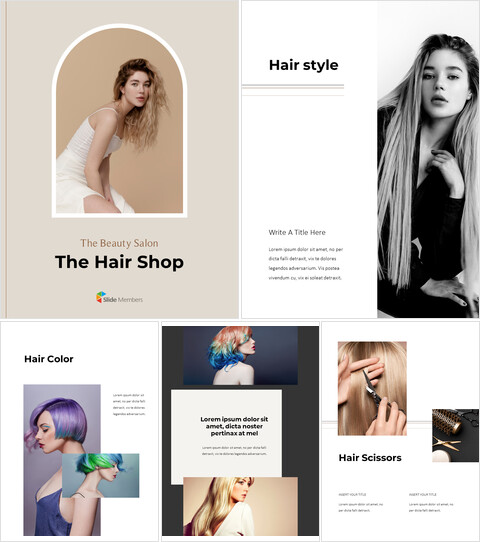 Hair Shop Easy PPT Template_25 slides