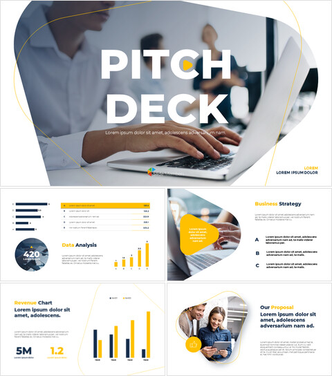 Plate-forme de conception de ligne Pitch Deck de démarrage_13 slides