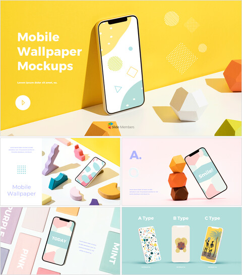 Mobile Wallpaper Mockup Design Vorschlag PowerPoint-Beispiel_35 slides