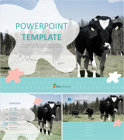 牛奶和奶牛 - 免费PPT模板_6 slides