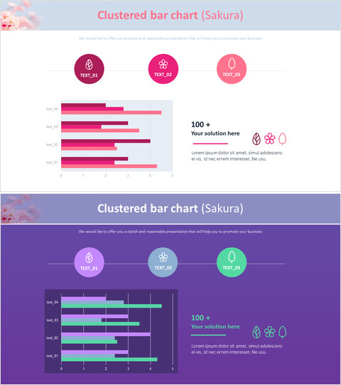 簇状条形图（樱花）_4 slides