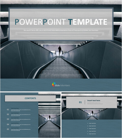 Rolltreppe - Kostenloses Template-Design_6 slides